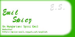 emil spicz business card